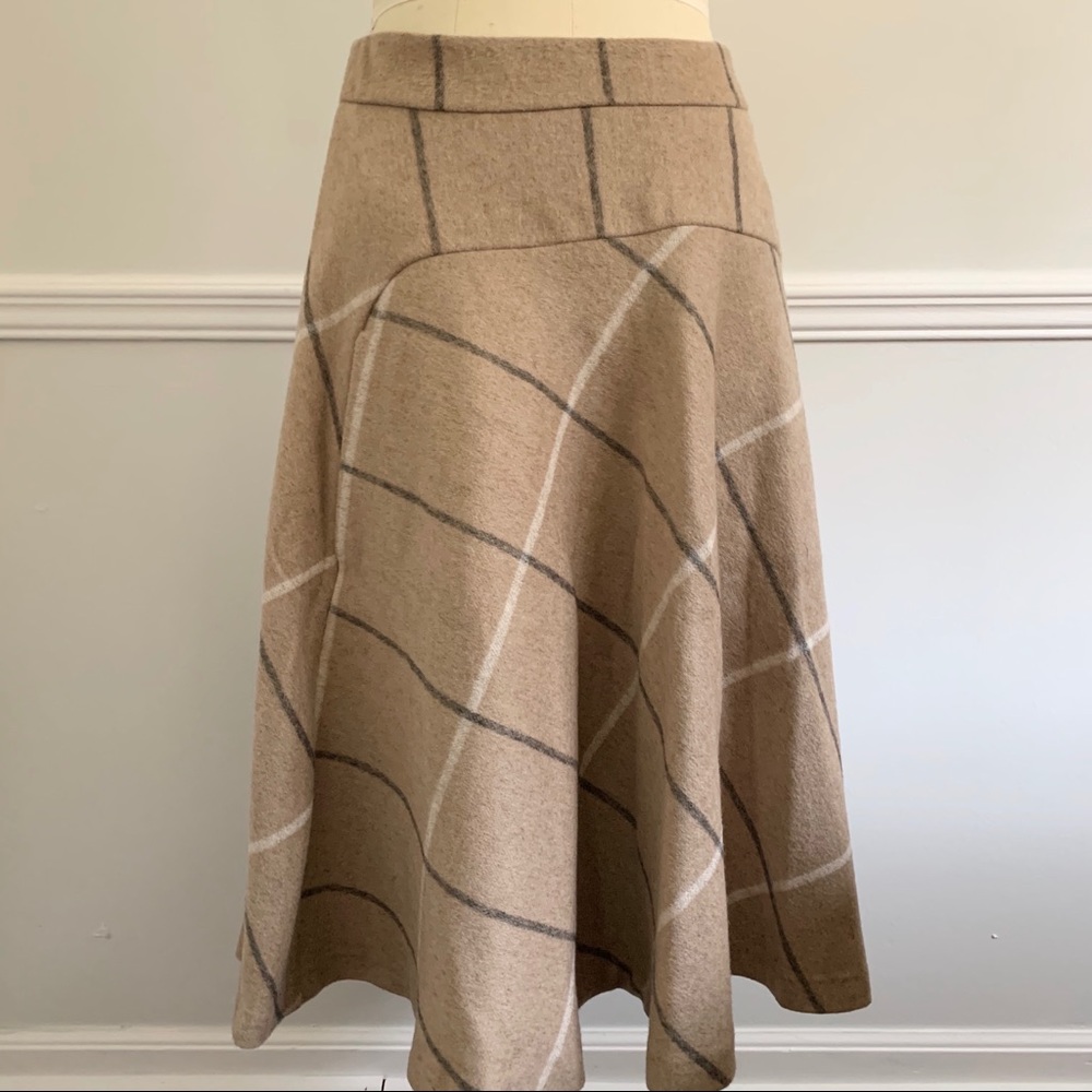Zara Wool Blend Print MIDI Skirt (Small)
